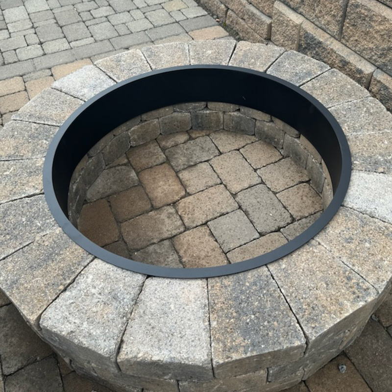 a fire pit made with Brooklynne Stone blocks from Oregon Block